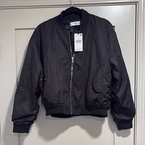 Women’s Mango Black Bomber Jacket NWT